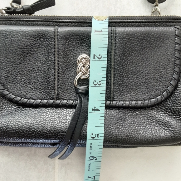 Brighton Interlok Convertible Belt Pouch, Black Leather Crossbody Bag Hand-Laced - Picture 13 of 13